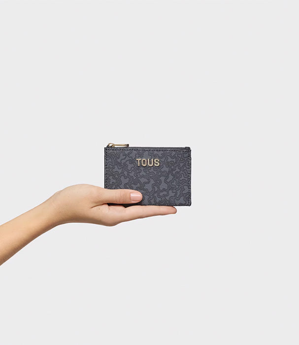 טואוס ארנק מטבעות עם מחזיק כרטיסים Kaos Mini Lines בצבע אפור כהה