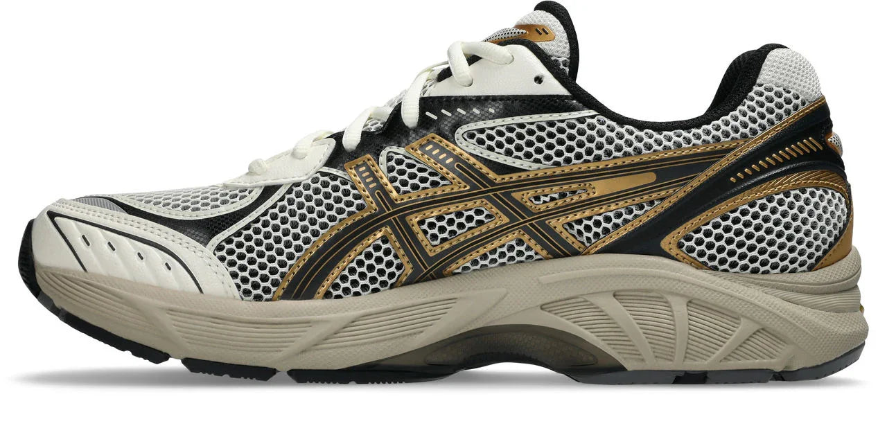 נעל ספורט אופנתית, רשת לבנה עם פסי זהב ושחור, מותג מוביל CHOZEN קבוצת אלפא