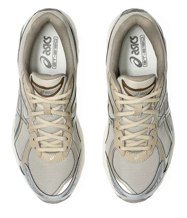 נעלי סניקרס אסיקס בז׳ לגברים CHOZEN, עיצוב ספורט אלגנטי משולב רשת ובד איכותי