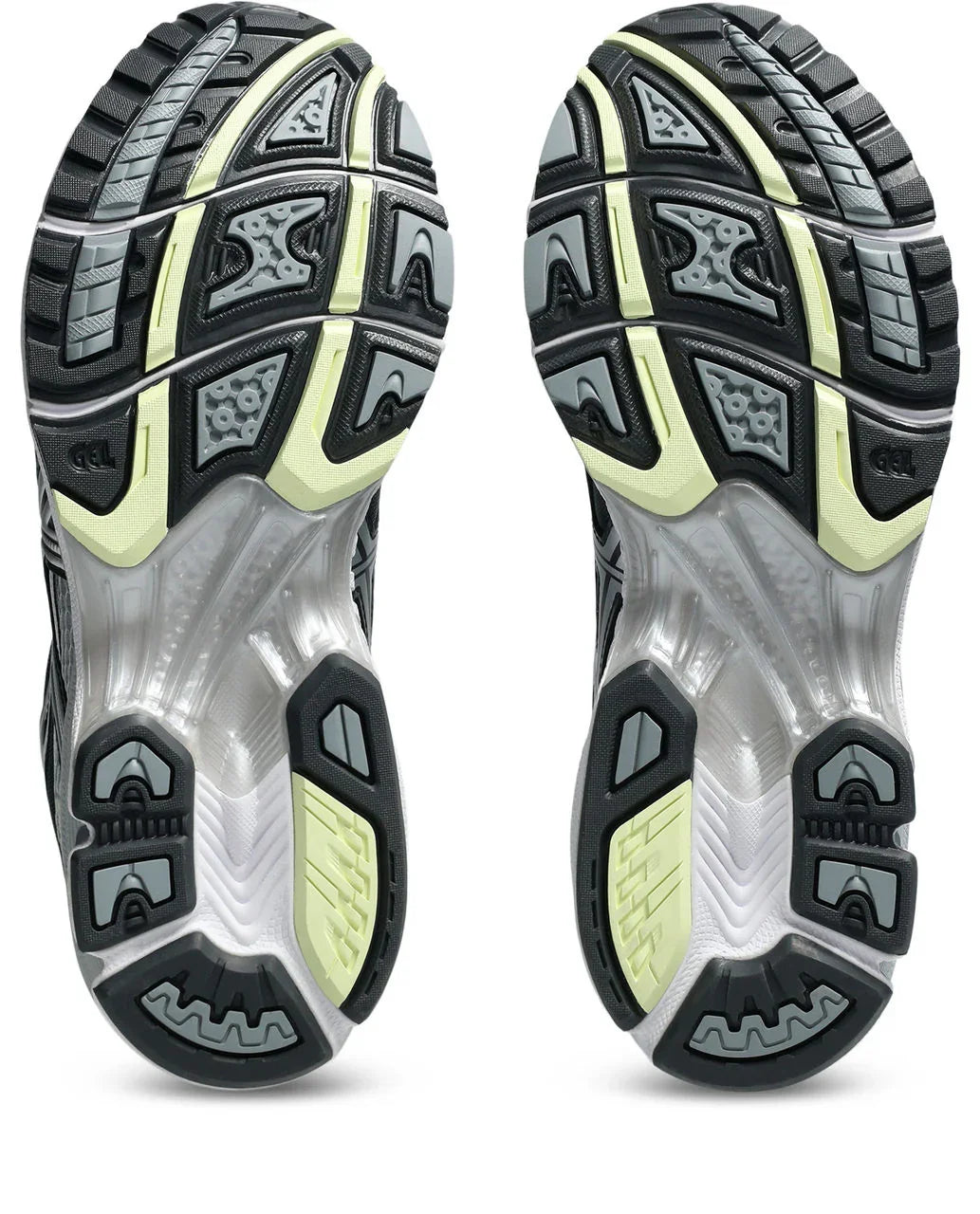 סוליית נעל ספורט גברית CHOZEN עם דפוסי אחיזה שחור ואפור, תקריב מלמטה