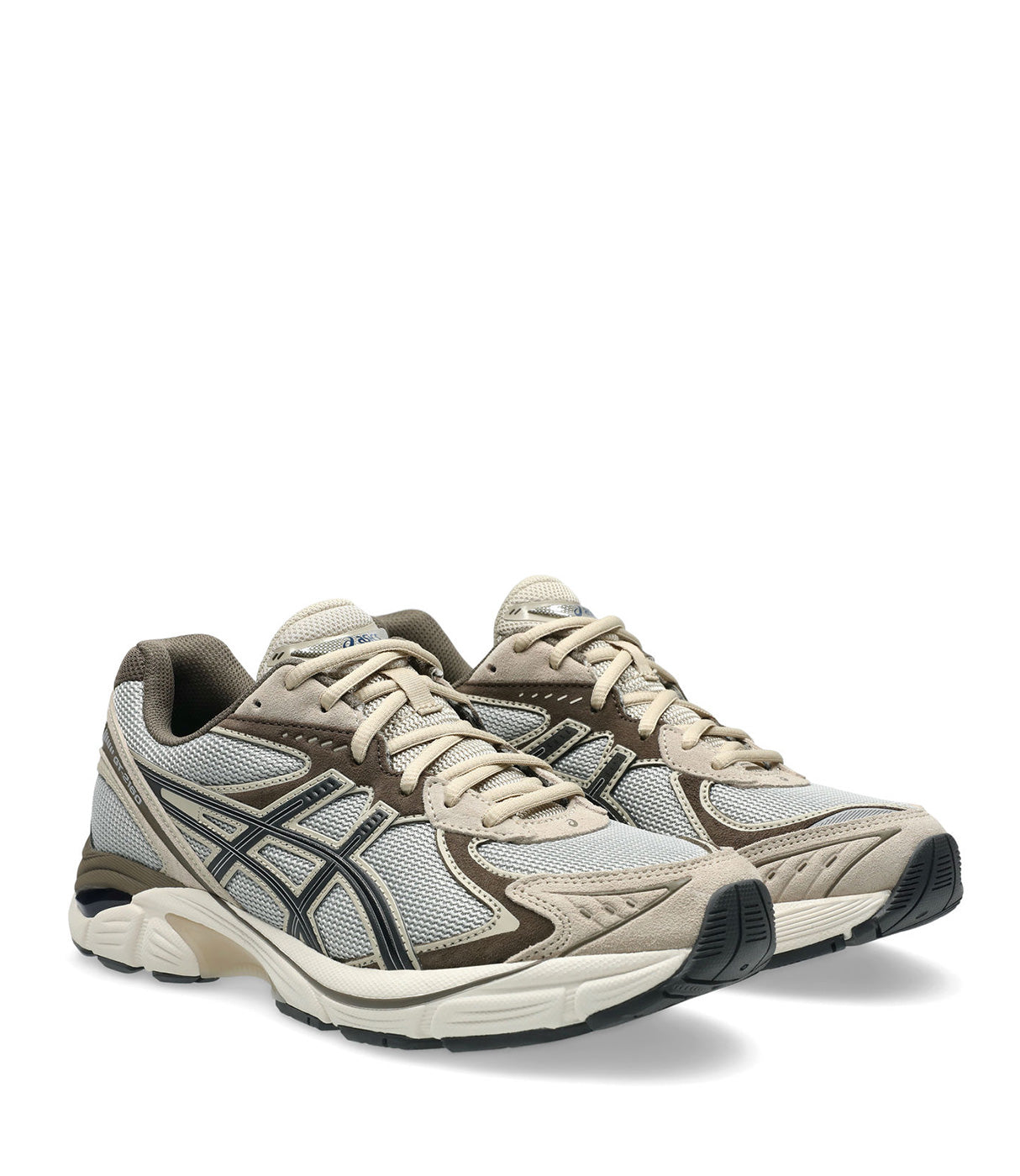 נעלי ספורט ריצה לגברים בצבע בז' ואפור עם רשת ומיתוג צדדית, סטייל אופנתי ונוח