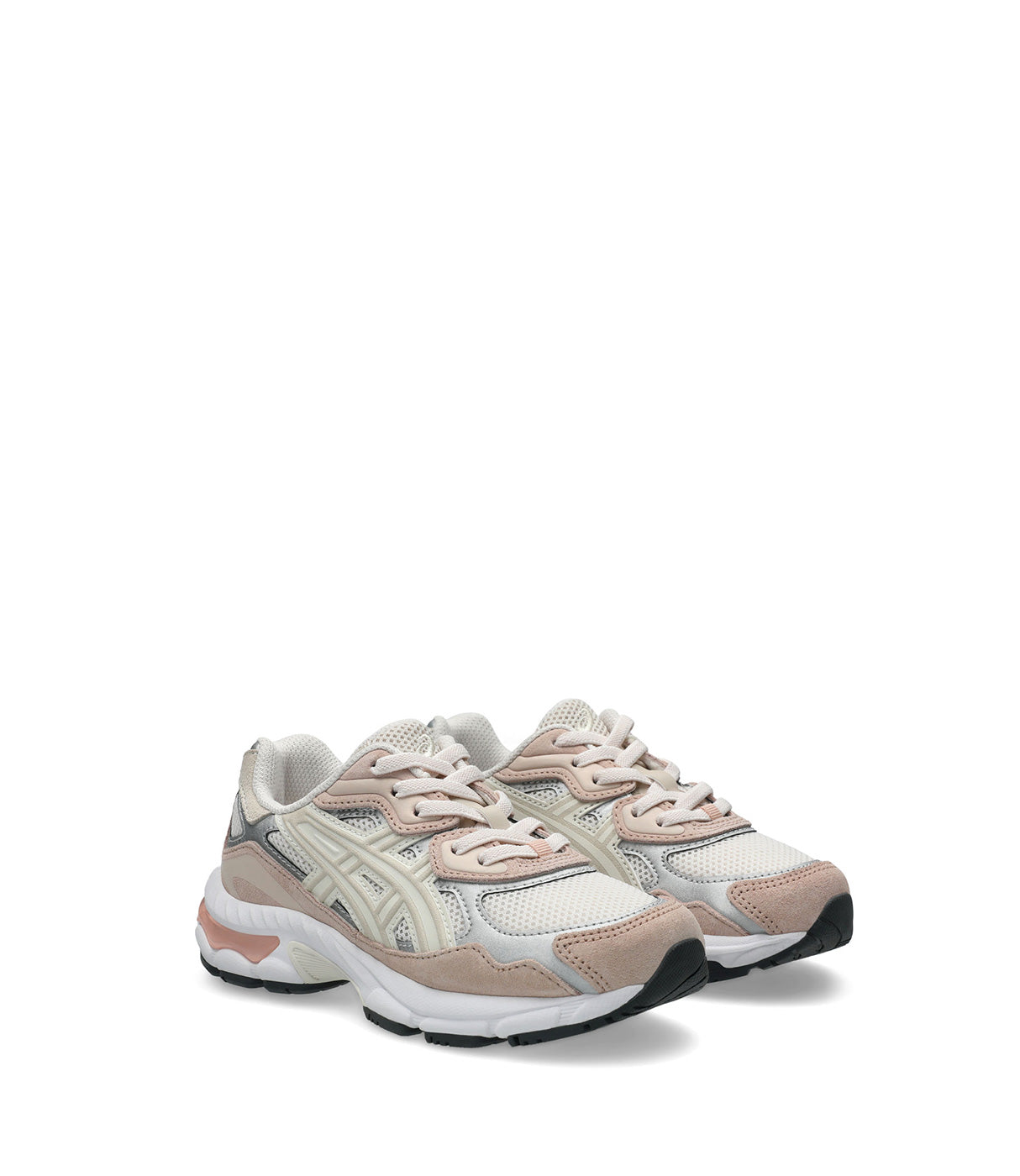 נעלי סניקרס בצבע לבן ובז', רשת בד רשת וסוליה עבה, עיצוב אופנתי ונוח