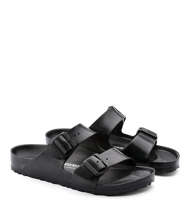 כפכפי בירקנשטוק שחורים עם שני רצועות אבזם, CHOZEN מותגים מובילים לקיץ