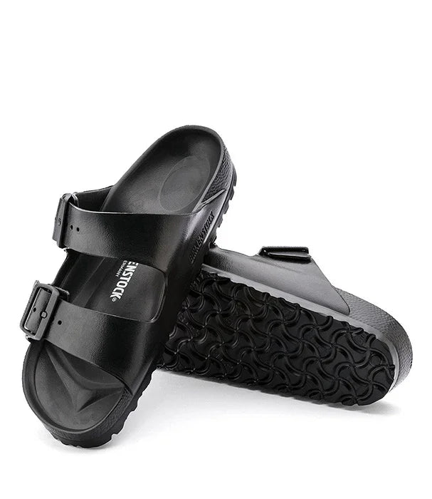 סנדלים שחורים לנשים מבית BIRKENSTOCK, עיצוב מודרני עם רצועות כפולות, CHOZEN מותגים מובילים