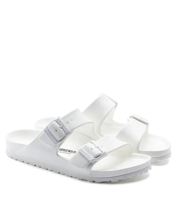 סנדלי בירקנשטוק לבנים עם שני רצועות ואבזמים, נעלי נוחות CHOZEN