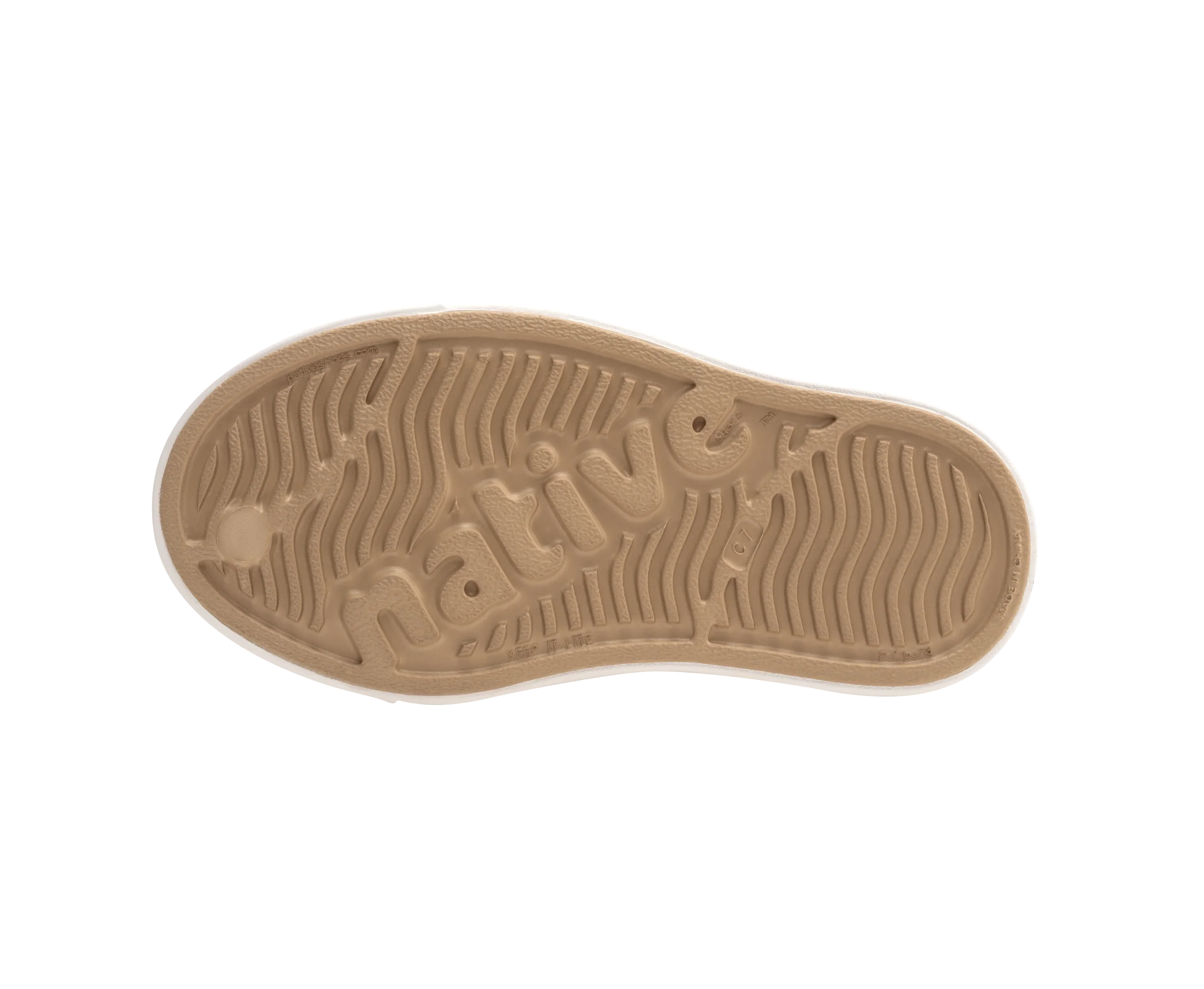 סוליית נעל native בצבע בז' עם כיתוב לוגו, נעלי ילדים מותגים ב-CHOZEN