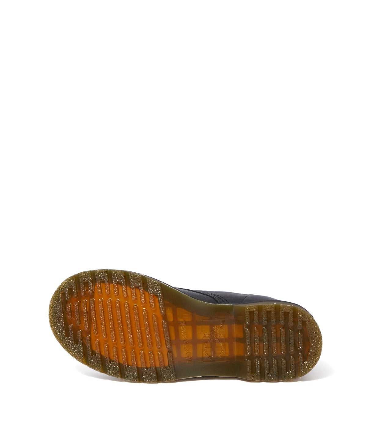 מבט על סוליית מגף DR. MARTENS PASCAL מלמטה עם דפוס כתום וגומי, מבית CHOZEN