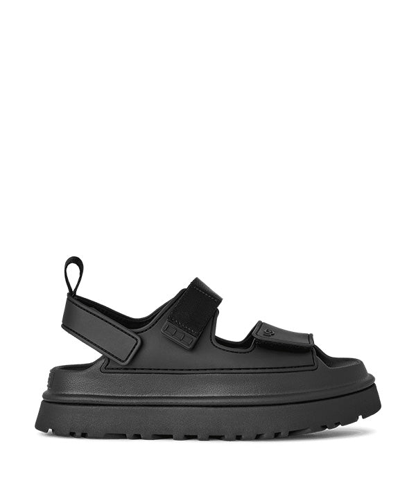 סנדל שחור אופנתי עם סוליה עבה ורצועות סקוץ', בחנות CHOZEN מותגים מובילים