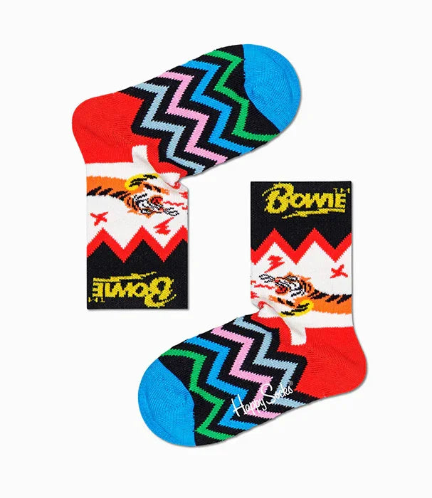 גרביים צבעוניות בעיצוב דגם בואי, דוגמת נמר וזיגזג, Happy Socks בחנות CHOZEN