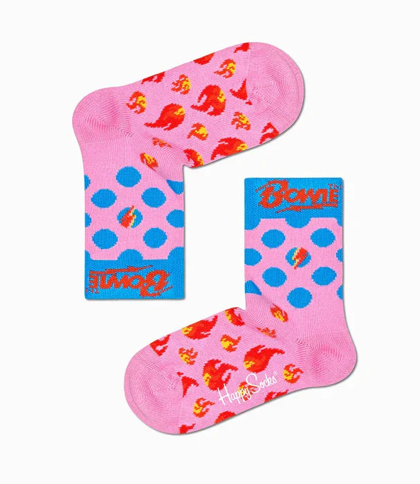 גרביים ורודים עם דוגמת נקודות כחולות ודמויות מצוירות, Happy Socks, באתר CHOZEN