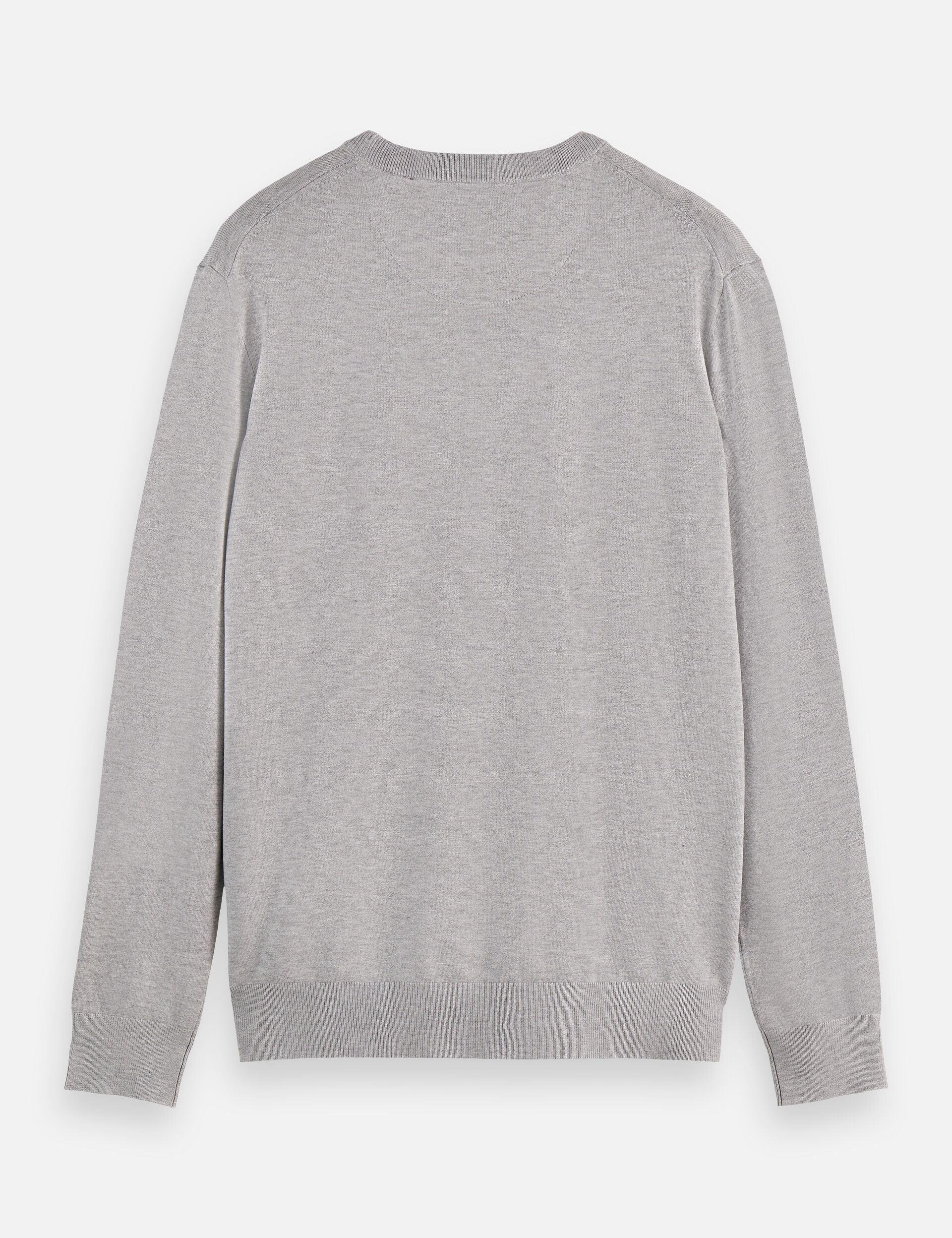 סווטשירט אפור קלאסי עם שרוולים ארוכים, צילום גב, CHOZEN מותגים מובילים