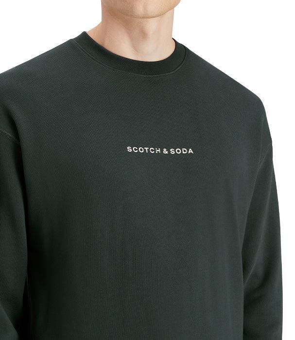 סווטשירט שחור לגבר עם לוגו SCOTCH & SODA, אופנה יוקרתית מבית CHOZEN