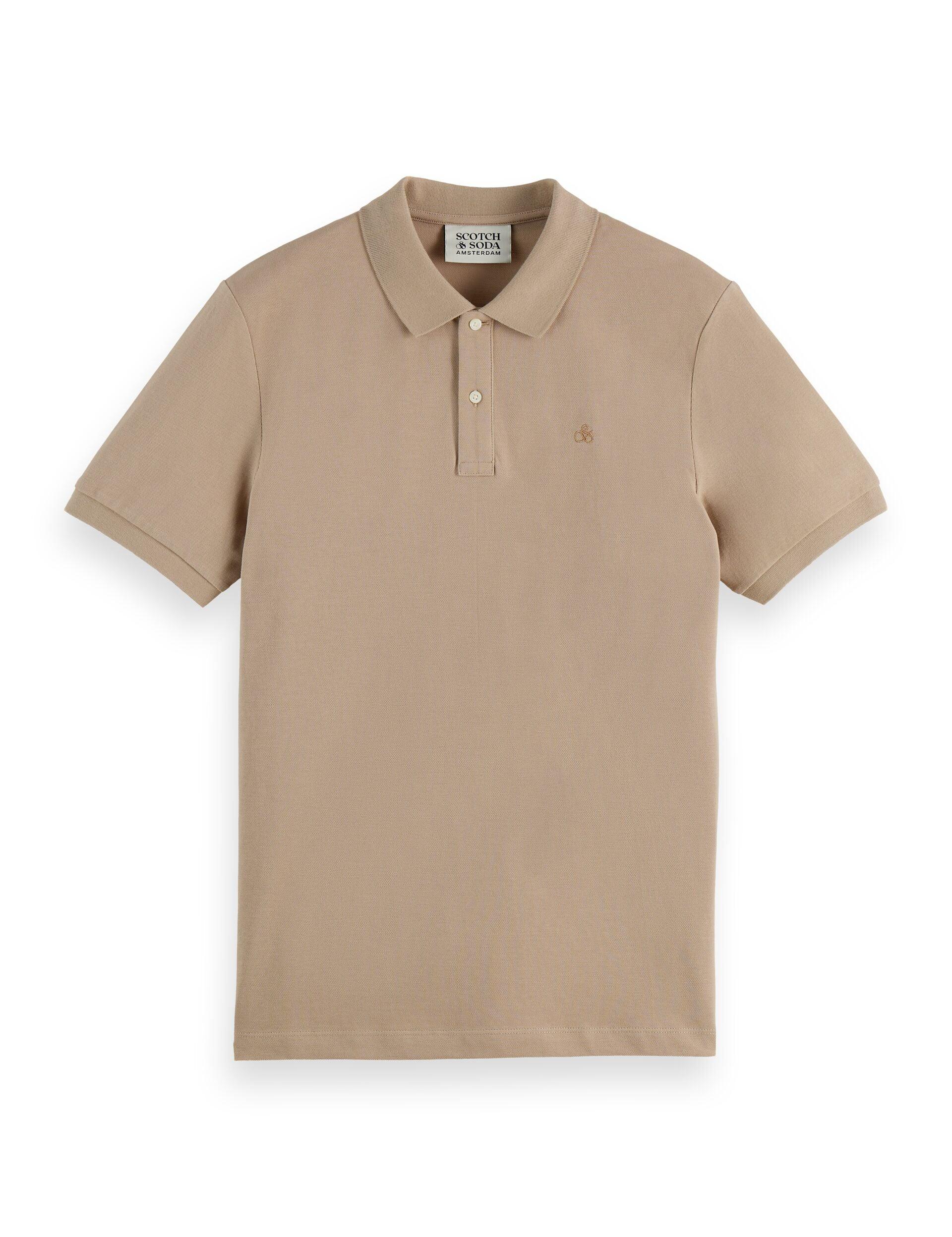 חולצת פולו בז׳ של Scotch & Soda לגברים, עיצוב קלאסי, בלעדי ל-CHOZEN מותגים מובילים