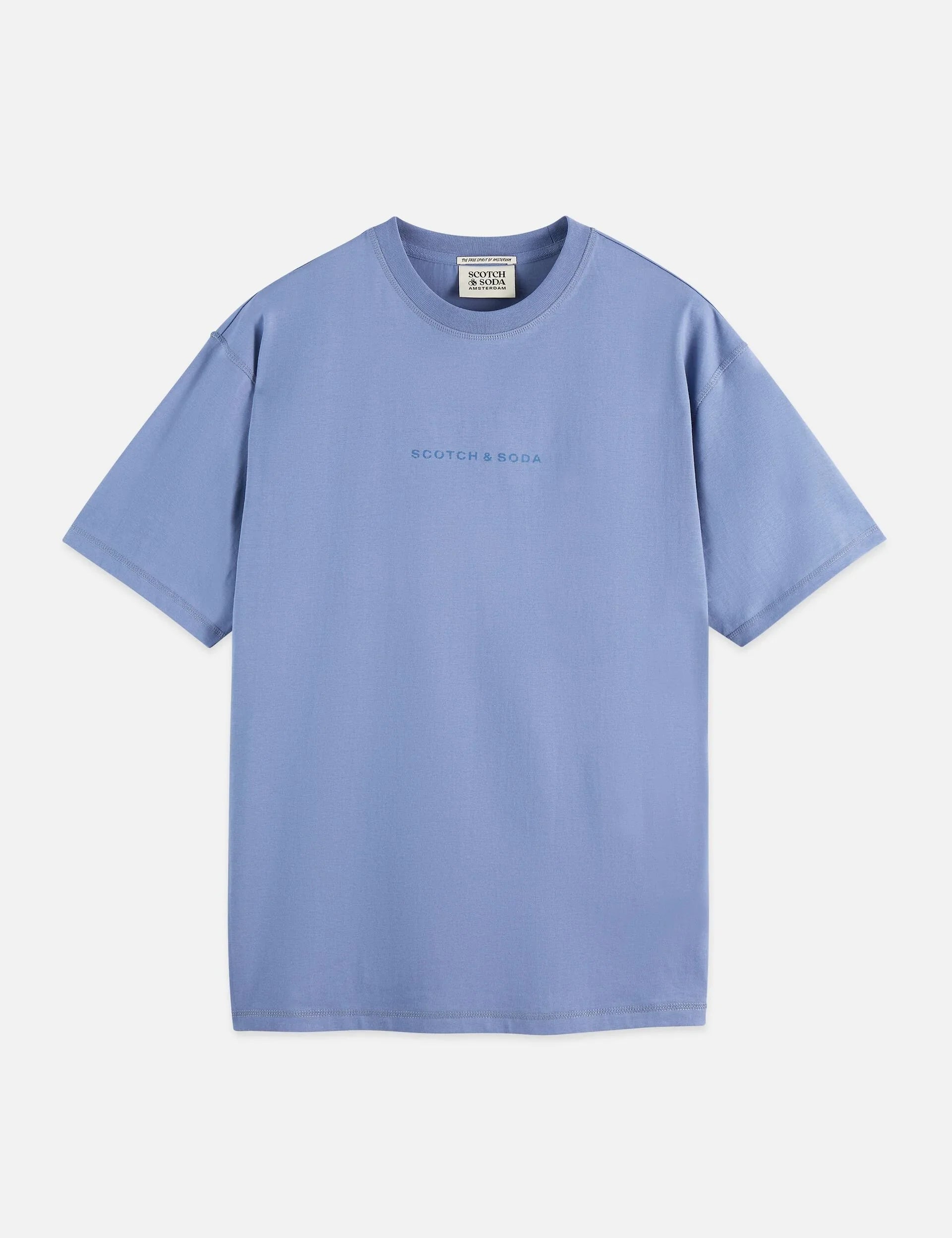 טי שירט כותנה כחולה Scotch & Soda, ביגוד מותגים לגברים מבית CHOZEN