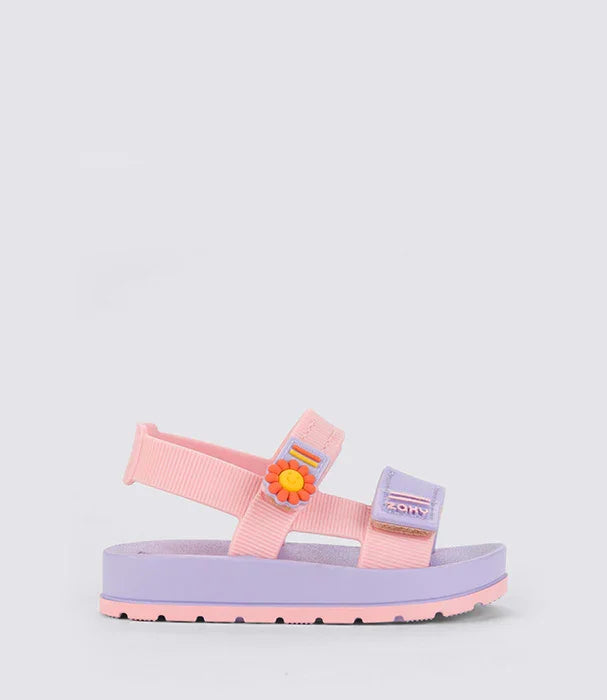 סנדל ילדים ורוד וסגול עם קישוט פרח, נעלי ילדים CHOZEN בקולקציה של קבוצת אלפא