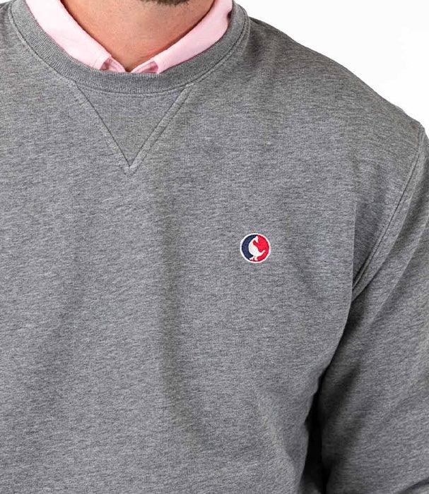 סווטשירט אפור עם לוגו רקום, אופנת גברים CHOZEN, קבוצת אלפא מותגים מובילים