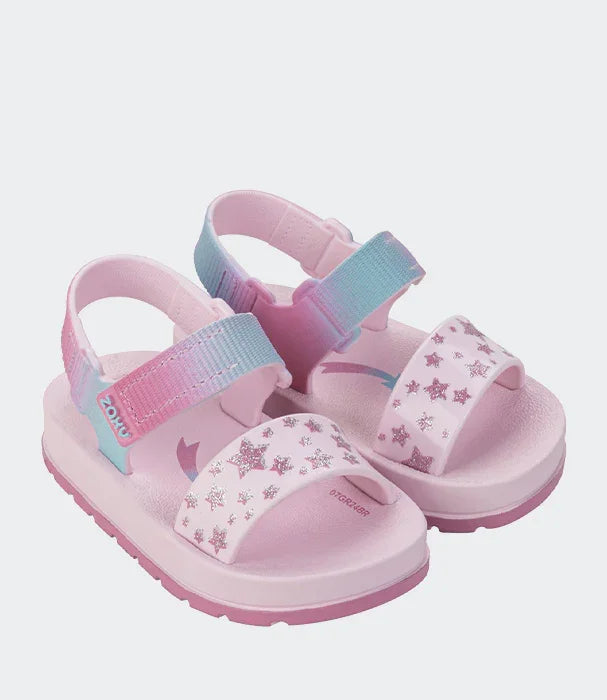 סנדלי ילדים ורודים עם כוכבים ונצנצים, עיצוב זוקי, CHOZEN מותג מוביל