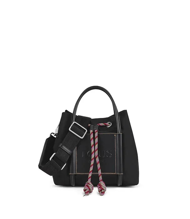תיק יד שחור לנשים עם ידית ורצועה צבעונית, עיצוב אופנתי של מותג מוביל ב-CHOZEN
