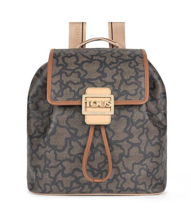 תיק גב מעוצב לנשים, דגם TOUS, עור חום עם לוגו מותג, נבחר על ידי קבוצת אלפא CHOZEN