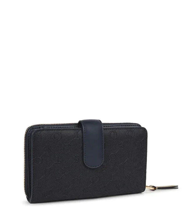 ארנק מעוצב בצבע שחור עם סגר מגנטי, מוצר יוקרתי מהמותגים המובילים ב-CHOZEN