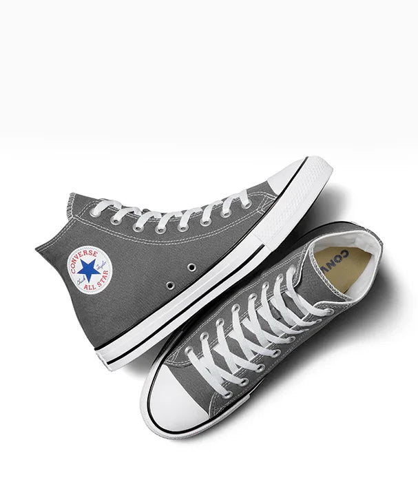 נעלי קונברס אפור גבוהות דגם All Star על רקע לבן, CHOZEN מותגים מובילים