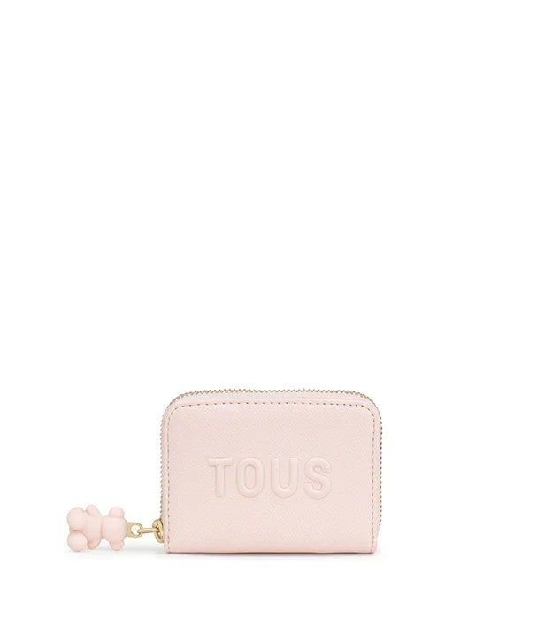 ארנק ורוד קטן בעיצוב TOUS, רוכסן וזהב, מוצר יוקרה מקבוצת אלפא CHOZEN