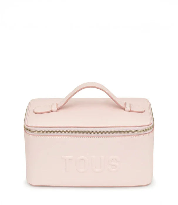 תיק איפור ורוד TOUS מבית המותגים המובילים בקבוצת אלפא, עיצוב יוקרתי וידית נשיאה