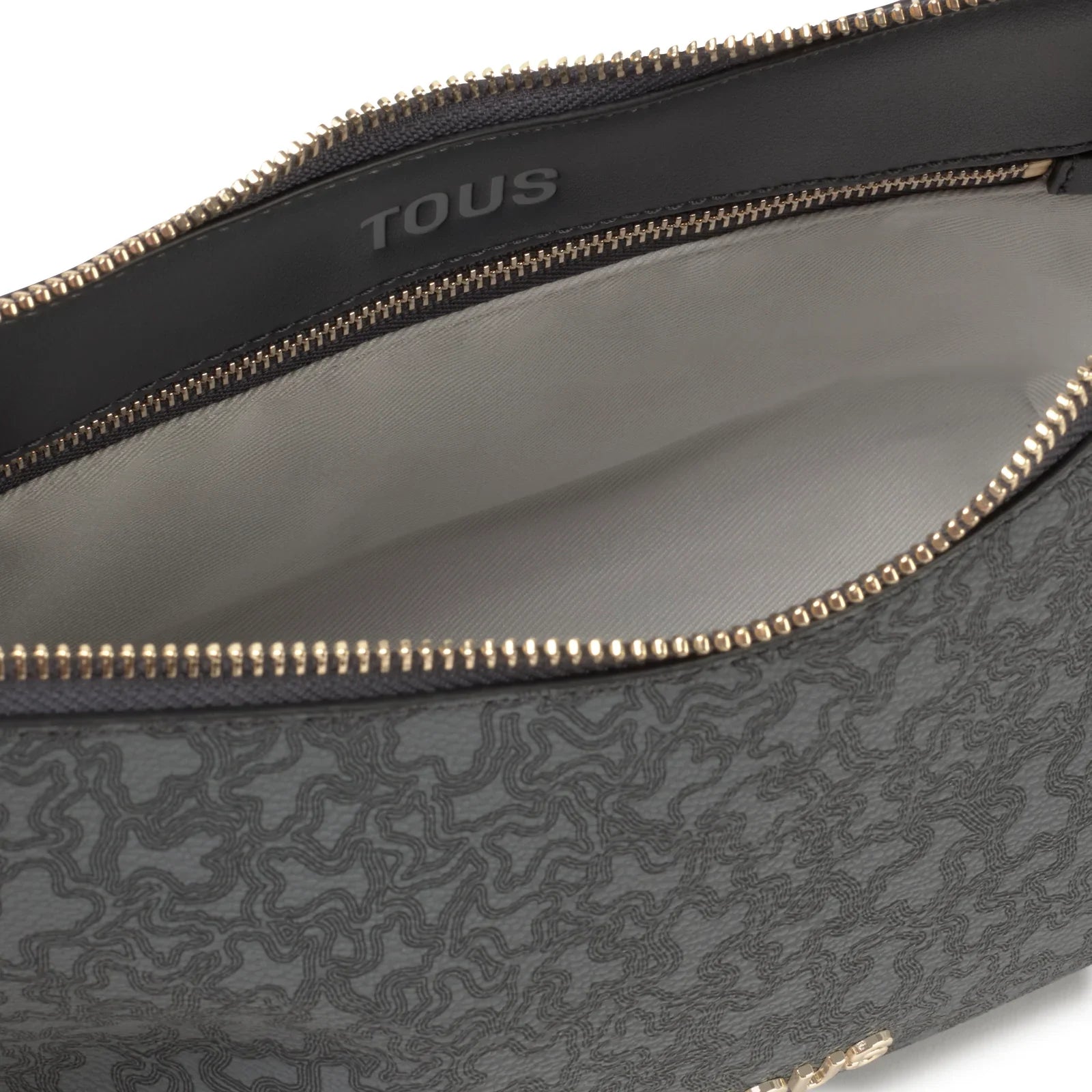 ארנק עור אפור עם רוכסן ודוגמת קווים, TOUS, מבית קבוצת אלפא, CHOZEN