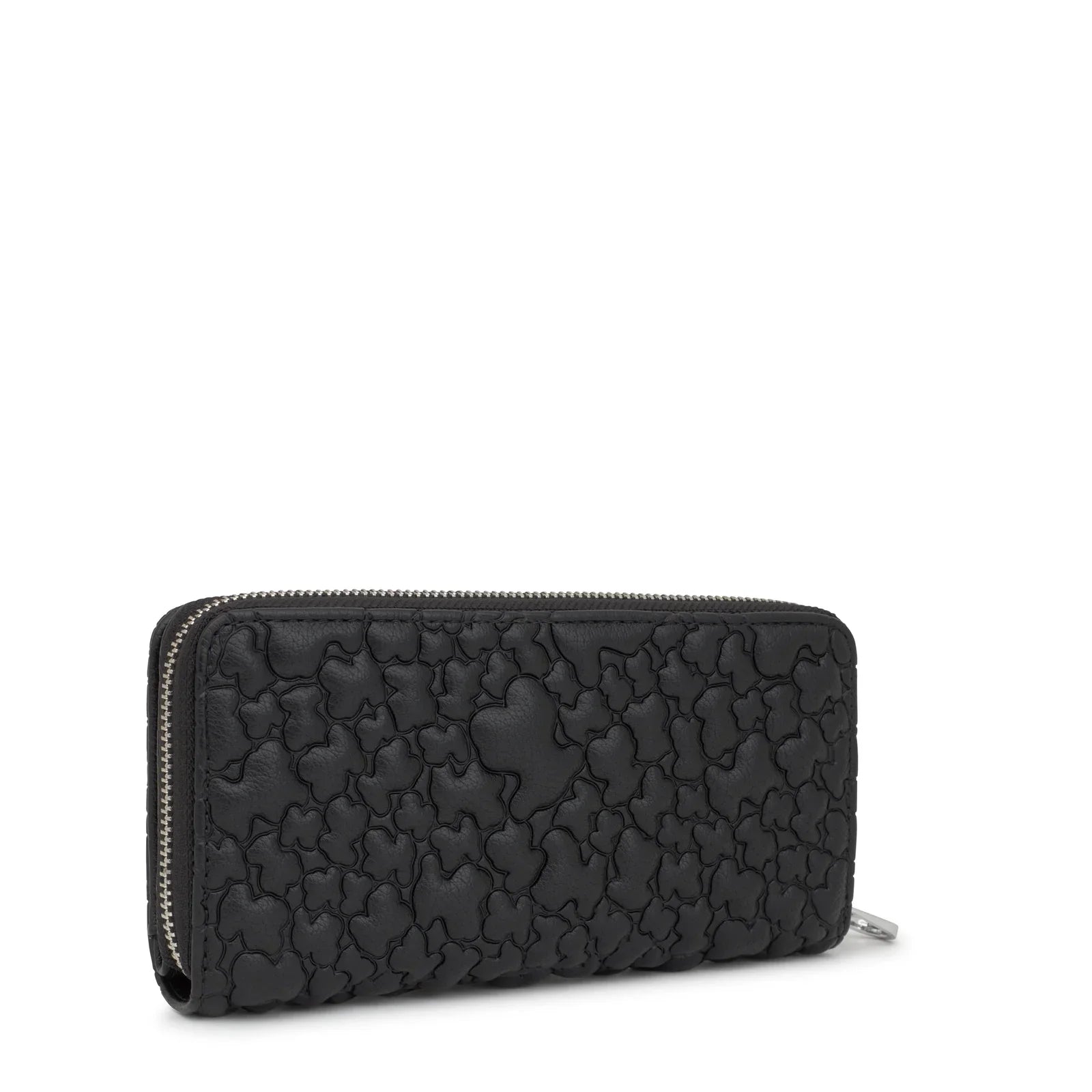 ארנק שחור עם רוכסן ודוגמת תבליט, מותג יוקרה באתר CHOZEN