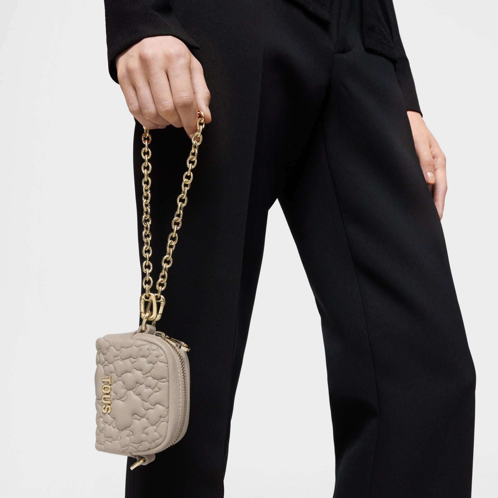 טואוס ארנק מטבעות Puffy Bear בצבע בז'-אפור