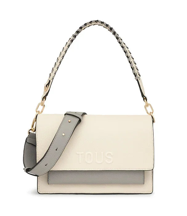 תיק יד מעור בצבע בז' ואפור של TOUS, עיצוב אופנתי, CHOZEN מותגים מובילים