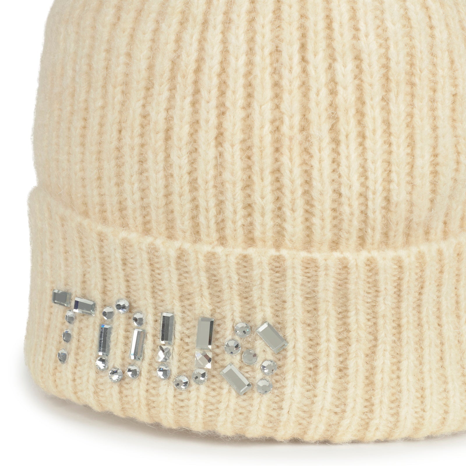 טואוס כובע צמר Crystal בצבע בז'