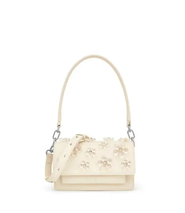 תיק יד אופנתי לנשים בצבע שמנת עם עיטורי פרחים תלת ממדיים, CHOZEN, מותגים מובילים