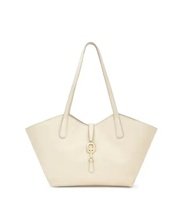 תיק יד לנשים בגוון שמנת עם שתי רצועות, עיצוב אלגנטי, מותג CHOZEN קיץ 2024