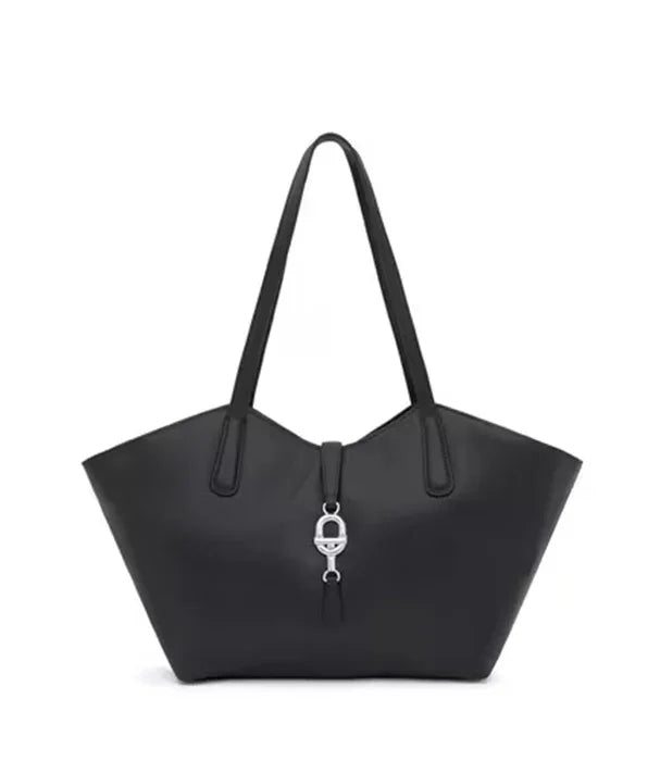 תיק יד שחור לנשים עם סוגר מתכתי, אופנה יוקרתית CHOZEN אלפא