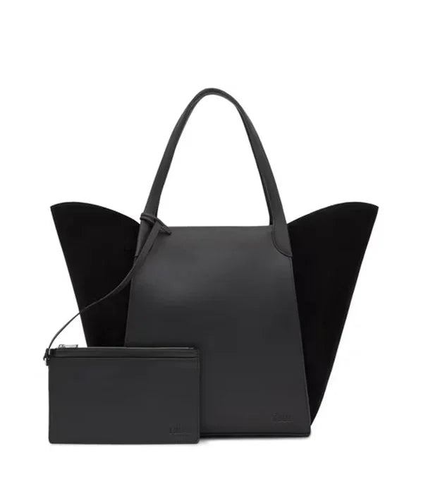 תיק יד מעוצב שחור עם ארנק תואם, מותגים מובילים באתר CHOZEN