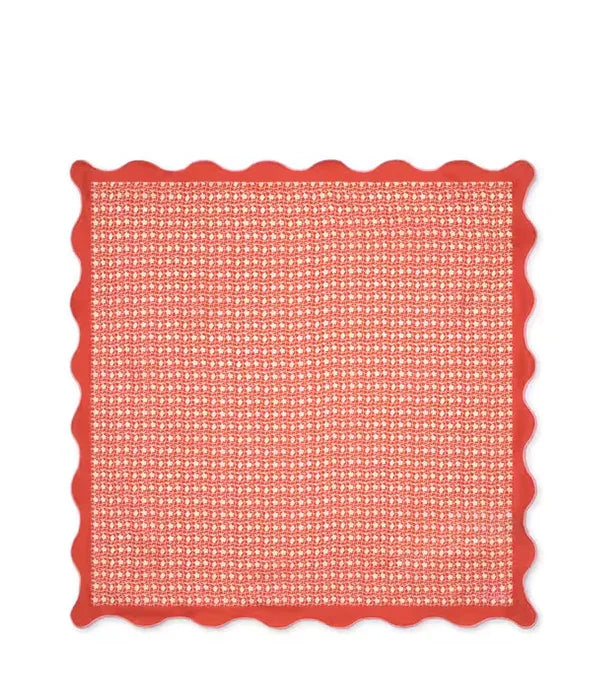 פלייסמט מלבני בצבע אדום עם מסגרת גלי, עיצוב מודרני CHOZEN מרשת אלפא