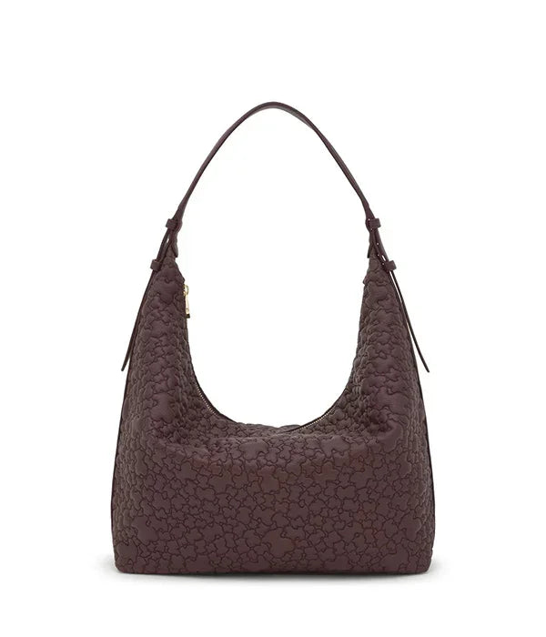 תיק כתף חום מעוצב עם טקסטורה יוקרתית, אופנה CHOZEN, מבית קבוצת אלפא