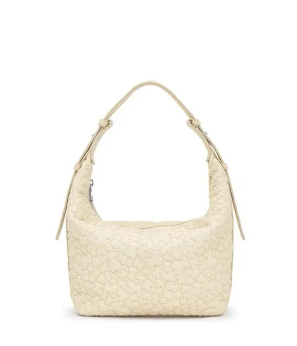 תיק יד אופנתי בצבע בז', דגם מרובע עם רצועה מתכווננת, מראה יוקרתי באתר CHOZEN