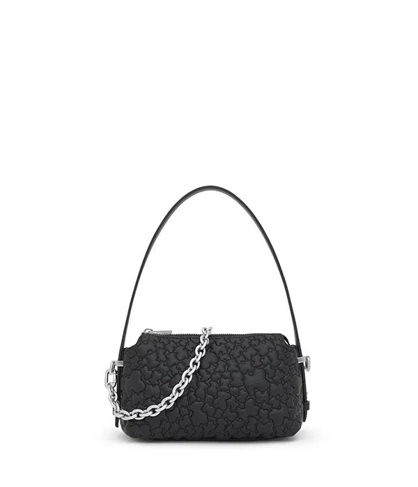 תיק יד אופנתי בצבע שחור עם שרשרת מתכת כסופה, CHOZEN, מבית קבוצת אלפא