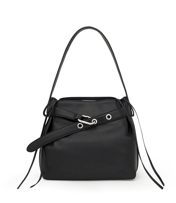 טואוס תיק צד שחור HOLD עשוי מעור