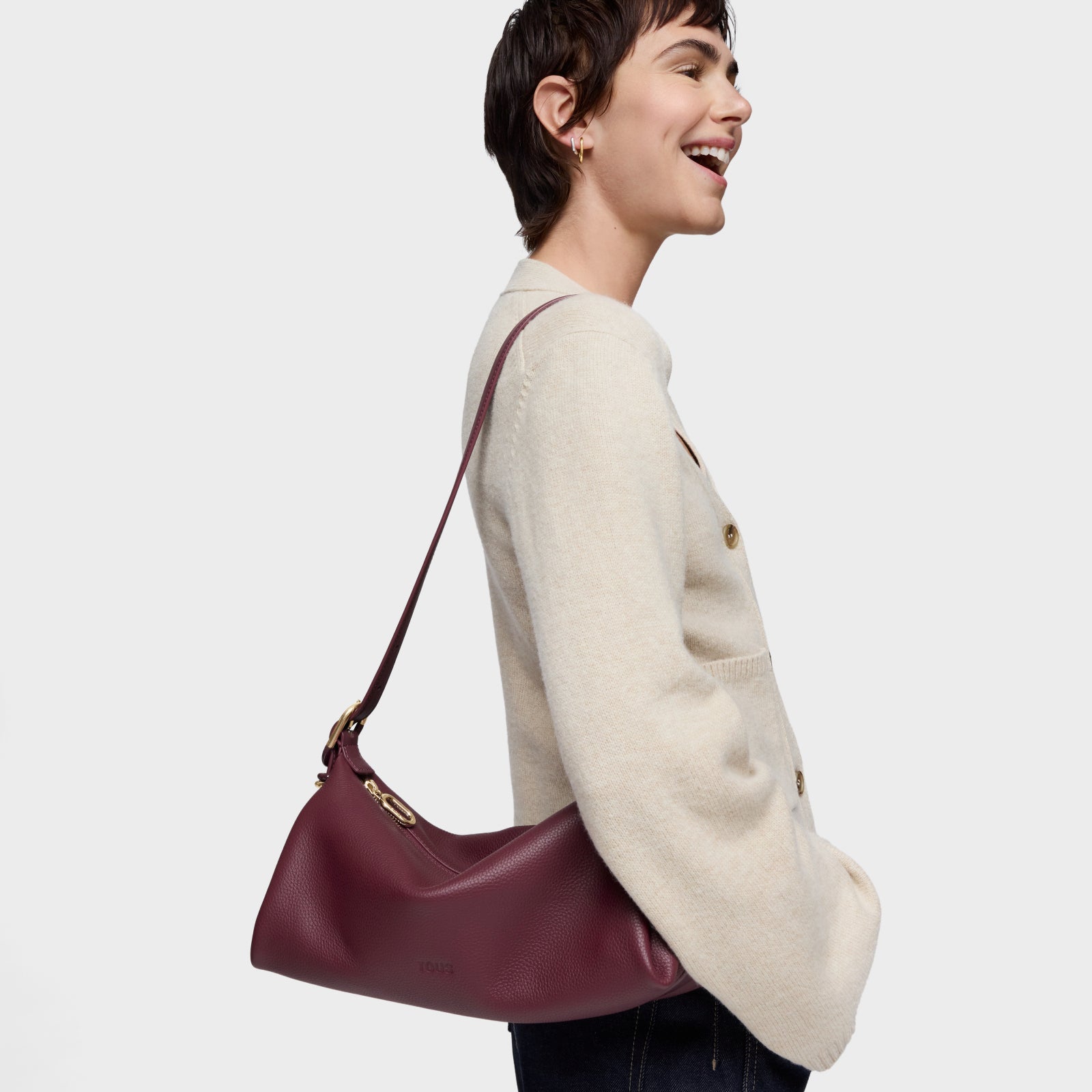 טואוס תיק צד Fold בצבע בורדו