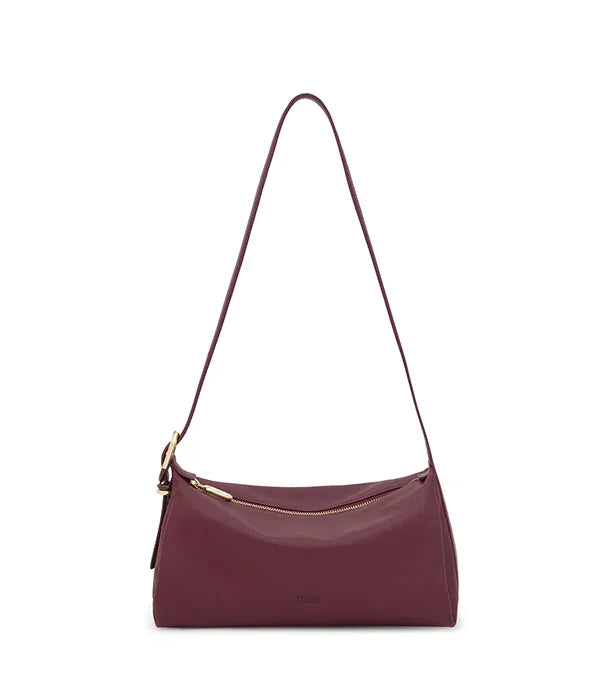 תיק יד לנשים בצבע בורדו עם רצועה ושקע זהב, ממותג CHOZEN