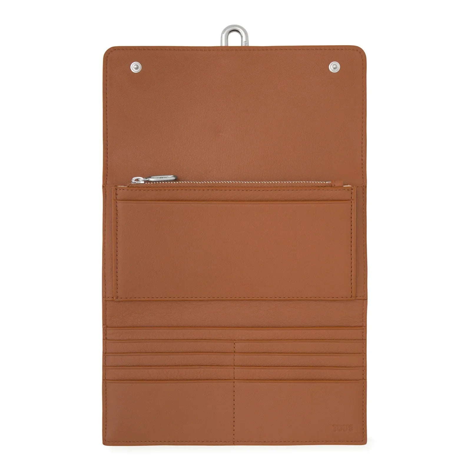 ארנק עור חום עם תא רוכסן ותאים לכרטיסים, מוצר פרימיום מחברת CHOZEN