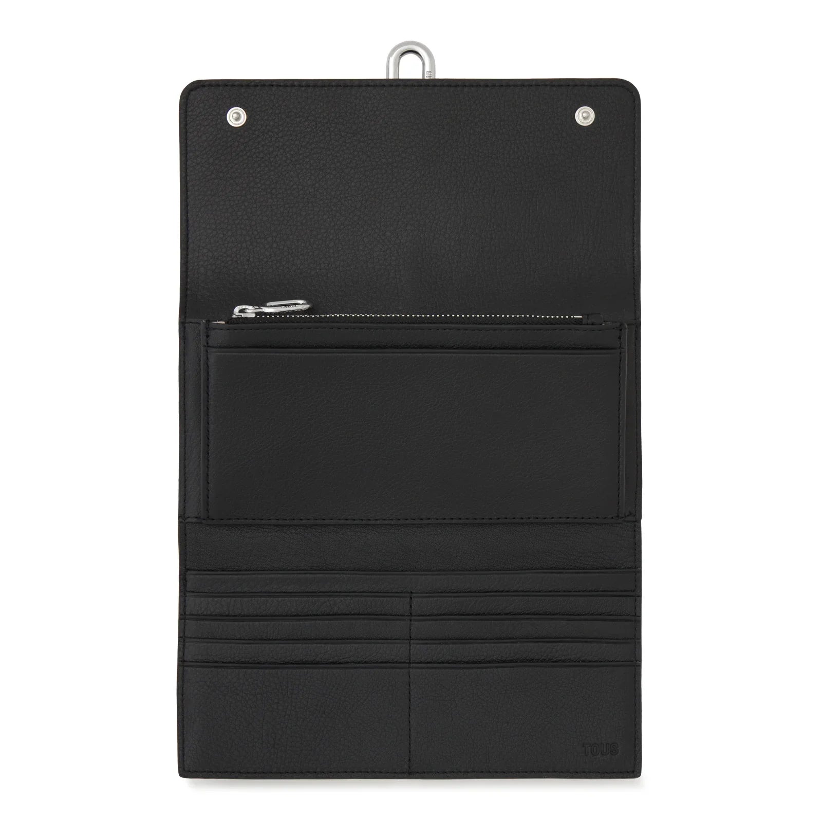 ארנק עור שחור איכותי עם תאים לכרטיסים ורוכסן, מבית המותגים של קבוצת אלפא