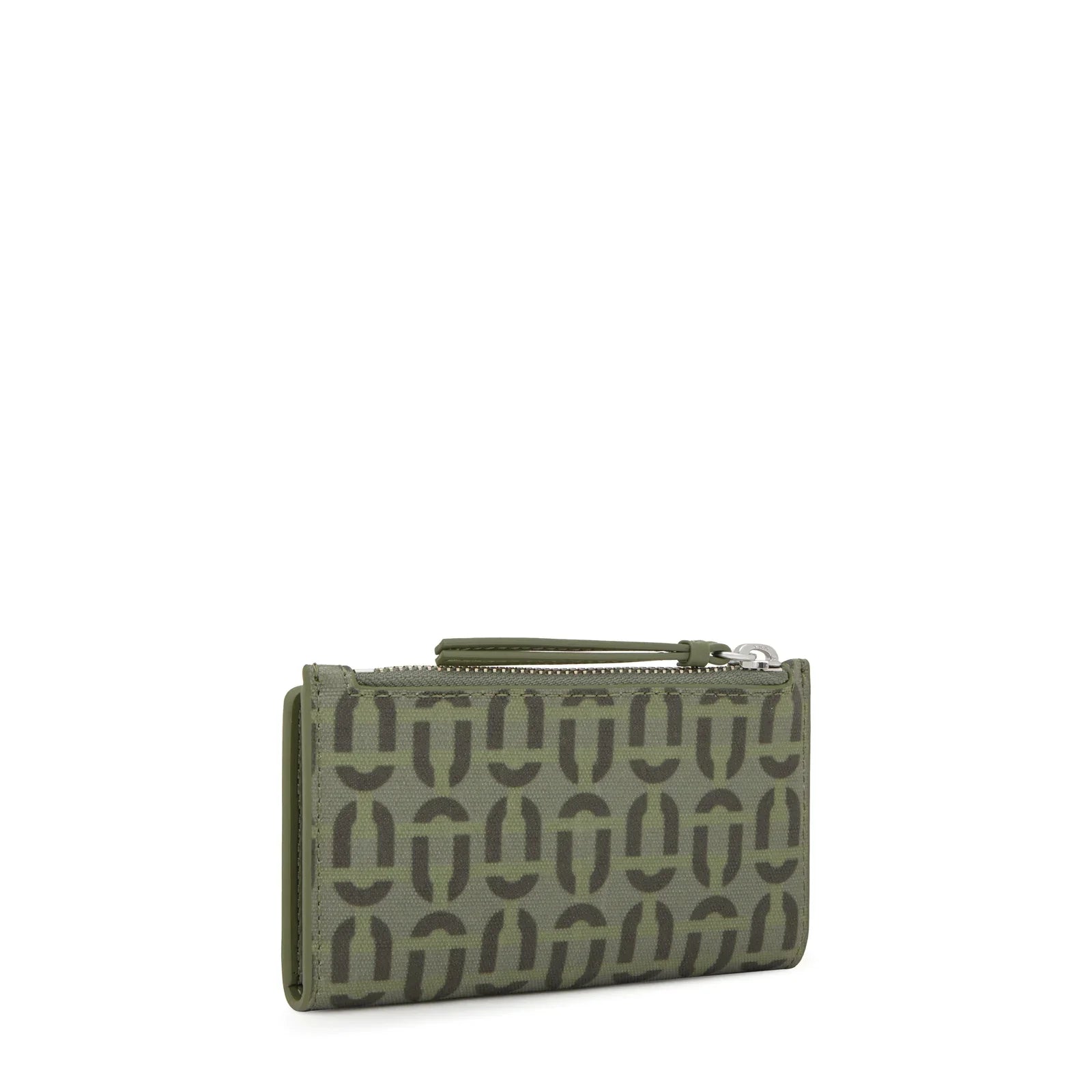 ארנק ירוק מעוצב דגם CHOZEN עם רוכסן ודוגמת לוגו, מבית מותגים בקבוצת אלפא