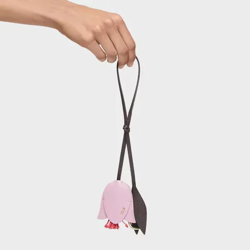 יד מחזיקה מחזיק מפתחות עור פרחוני ורוד כהה, CHOZEN מותגים מובילים