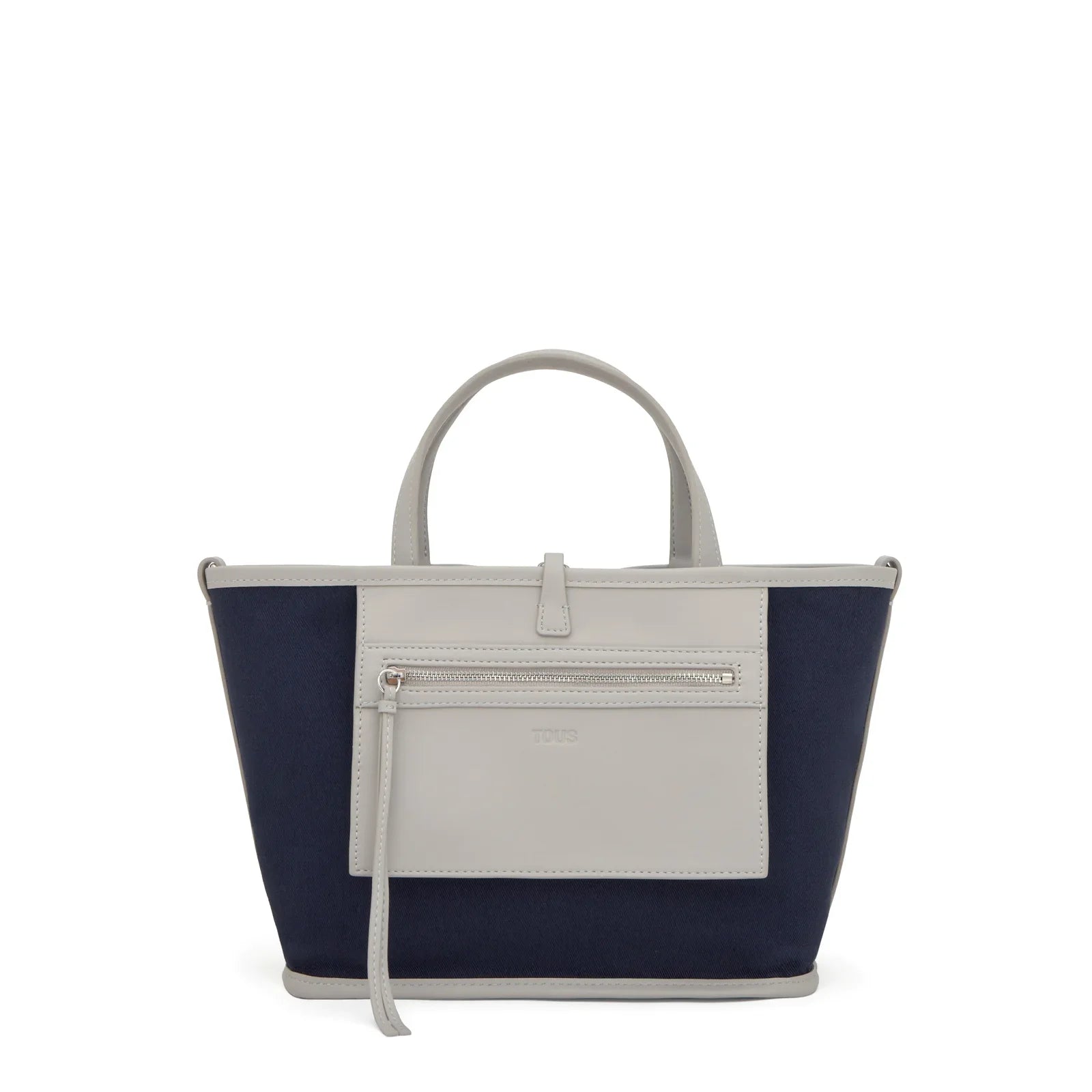 תיק יד אופנתי לנשים בצבע כחול ואפור עם ידית עליונה, TOUS, מותגים מובילים ב-CHOZEN