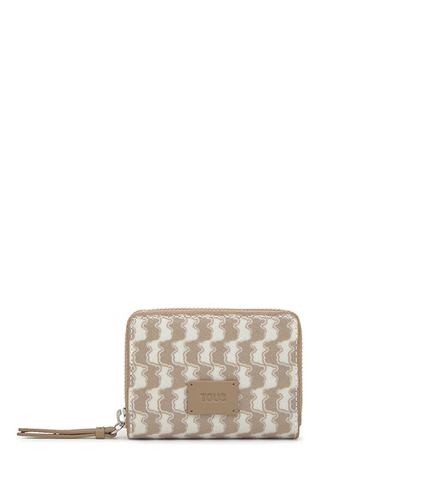 טואוס ארנק מטבעות Double Way Bear בצבע בז'