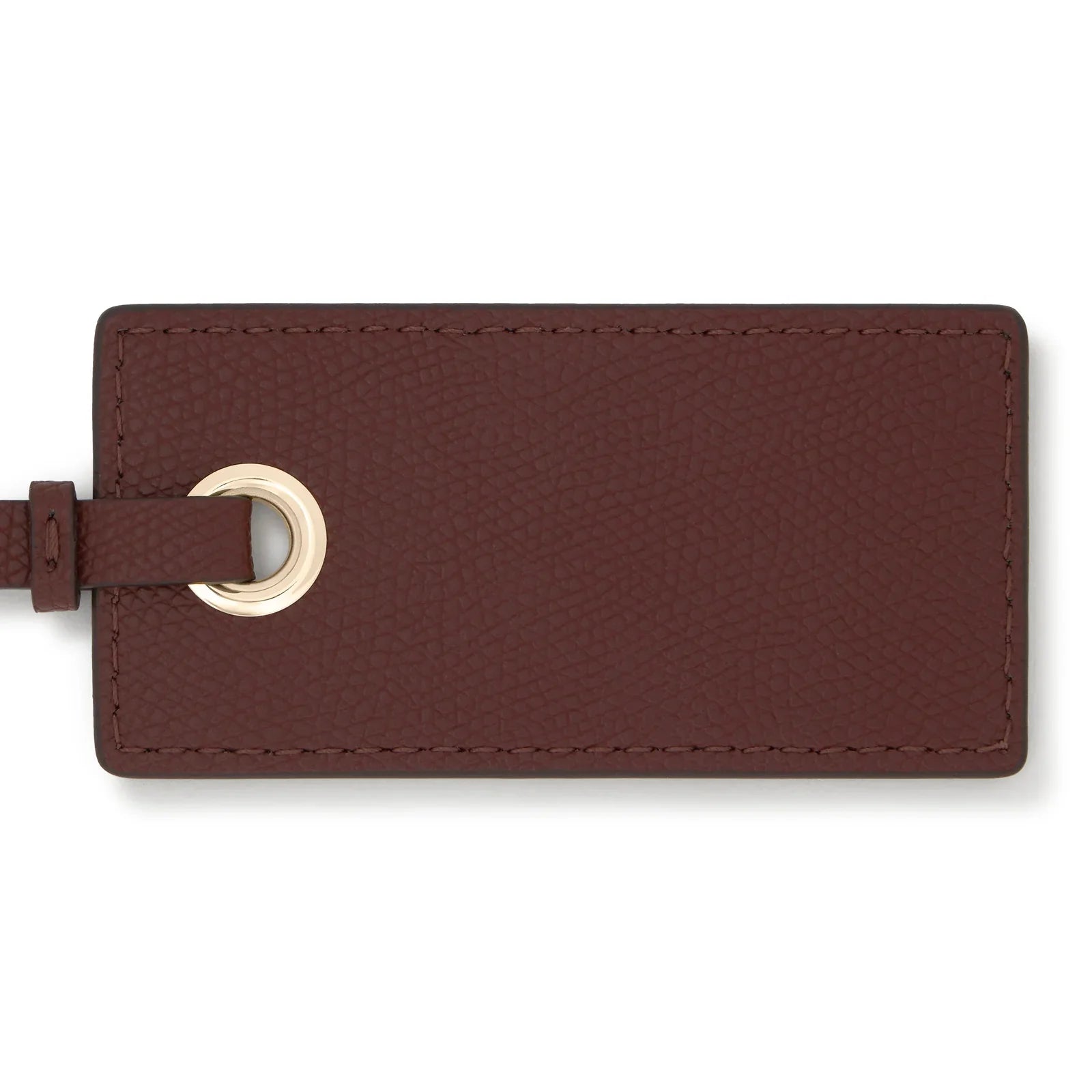 תג מזוודה עור חום יוקרתי עם טבעת מתכת, מוצר פרימיום CHOZEN